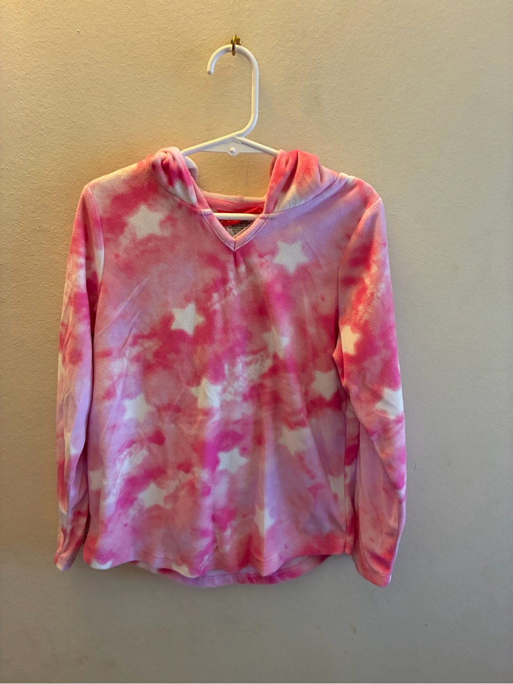 Kids Pink Star Tie-Dye Hoodie Sweatshirt